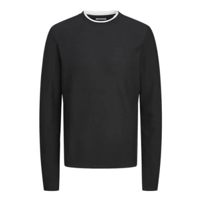 Afbeelding van JACK &amp; JONES Heren Jjtwinn Knit Crew Neck gebreide trui, zwart, S