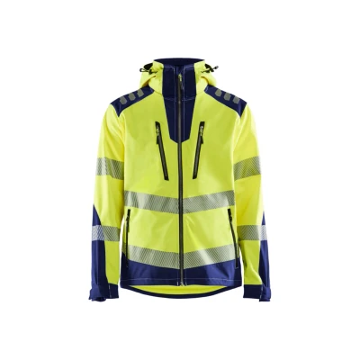 Afbeelding van Blaklader Softshell jack High Vis 4491 2513 Geel/Marineblauw