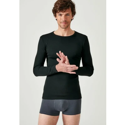 Afbeelding van Damart T shirt met ronde hals, interlock netstof, Zwart, 3XL