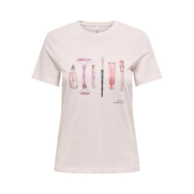 Afbeelding van ONLY Onlsonya SLIT Tshirt print Mauve chalk, Dames, Maat: Small, chalk