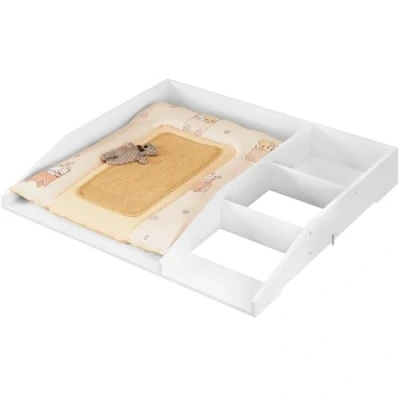 Afbeelding van WOLTU aankleedkussen voor commode, 80 x 74,5 13,5 cm, verstelbaar aankleedkussen, pasgeborenen van MDF, ruimtebesparend commode met diepte