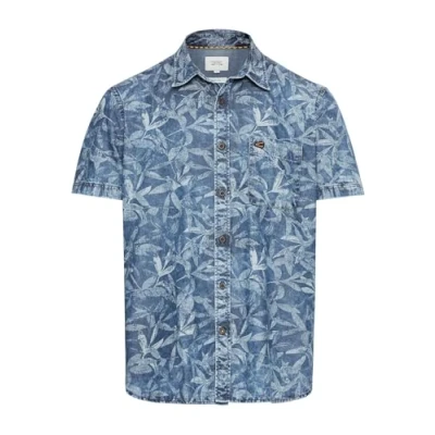 Afbeelding van camel active Kurzarm MIT Alloverprint Overhemd, Heren, Maat: Small, Elemental blue