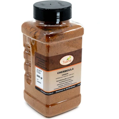 Afbeelding van Tuana Kruiden Chermoula Strooibus 500 Gram Zonder Zout GP0044