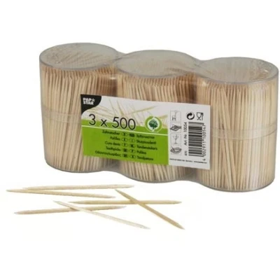 Afbeelding van Papstar tandenstoker, 3 kokers van 500 stuks tandenstoker