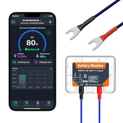 Afbeelding van 12V Auto Batterij Tester, Bluetooth 4.0 Monitor Load Tester Real Time Bekijk Informatie Geschikt voor Android iOS Eigenaren Motorfietsen Boten Auto&#039;s