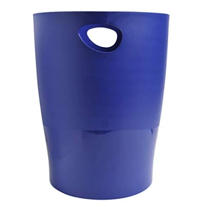 Afbeelding van Exacompta Ref. 453104D prullenbak met handgrepen ECOBIN grote inhoud 15 liter gecertificeerd blauwe engel afmetingen: 26,3 x 33,5 cm ondoorzichtig nachtblauw