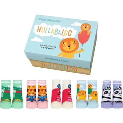 Afbeelding van Oddsocks Sokken Babysokken Hullabaloo 1 2 jaar 5 Paar Cadeaudoos