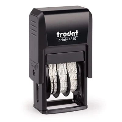 Afbeelding van Trodat Printy 4810 Datumstempel, maand in letters, 3,8 mm, Duits, opdrukkleur zwart, 20 x 4 mm