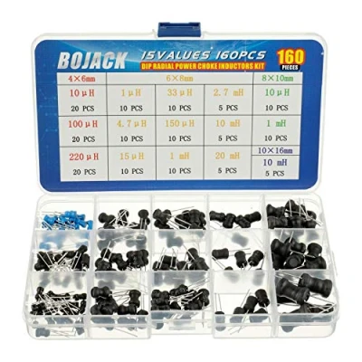 Afbeelding van BOJACK 15 Waarden 160 stuks Inductor 10 uH tot 20 mH DIP Radial Power Choke Inductors Assortiment Kit
