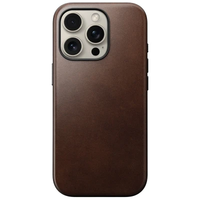 Afbeelding van Nomad Modern Leather Case iPhone 16 Pro Rustic Brown Horween