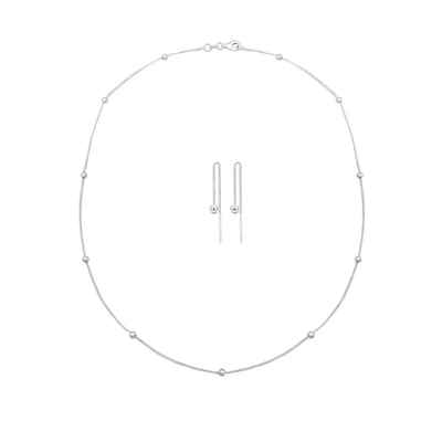 Afbeelding van Elli SET GEO Kugel Minimal Basic Ketting, Dames, Maat: 45, Silber