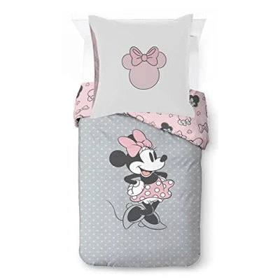 Afbeelding van Jay Franco Disney Minnie Mouse uniek in zijn soort, kinderbeddengoed 140 x 200 cm, 100% katoen, eenpersoonsbed inclusief 1 dekbedovertrek cm en kussensloop 80