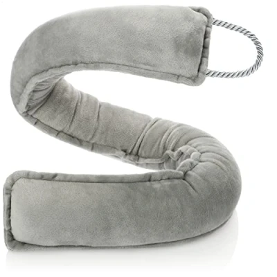 Afbeelding van COM FOUR® tochtstopper, extra zware windstopper met koord, effectieve goede afdichting tegen tocht en warmteverlies, deurmat (Lichtgrijs)