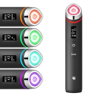 Afbeelding van Medicube Age R Booster Pro 6 in 1 Total Care Led therapieapparaat voor verbeterde absorptie, radiantie, elasticiteit, gezichtscontouren en poriënverzorging, met 4 modi, professioneel huidverzorging,