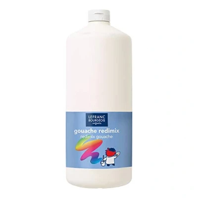 Afbeelding van Lefranc Bourgeois 188052 Redimix plakkaatverf, Tempera kinderverf, gebruiksklare gouacheverf, 2000 ml fles White