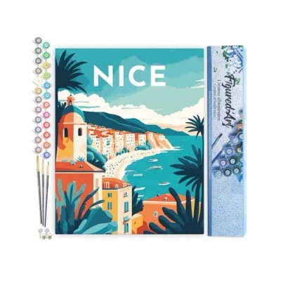 Afbeelding van Figured&#039;Art Schilderen op Nummer Volwassenen canvas Reisposter Nice Handwerk acrylverf Kit DIY Compleet 40x50cm zonder frame