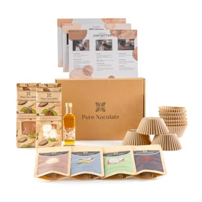 Afbeelding van Pure Xocolate DIY Peanut Butter Cups Set: veganistische bonbons zelf maken Ideaal chocoladecadeau voor Kerstmis, verjaardag of om te
