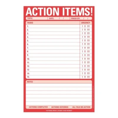Afbeelding van Knock Action Items Pad