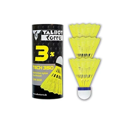 Afbeelding van Talbot Torro Badminton Shuttles Tech 350 Geel/blauw 3 Stuks
