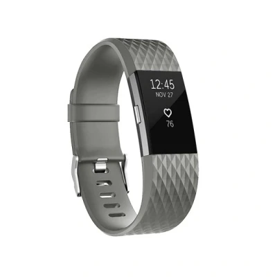Afbeelding van Fitbit Charge 2 siliconen bandje Maat: Large Donkergrijs