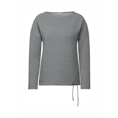 Afbeelding van Cecil Glitzerndes Ottoman Longsleeve, Dames, Maat: Medium, Grau