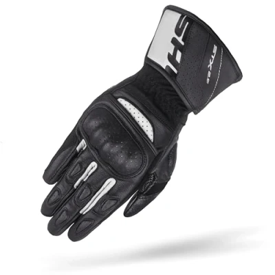 Afbeelding van SHIMA STX 2.0 geperforeerde motorhandschoenen, zwart wit, afmeting S voor man