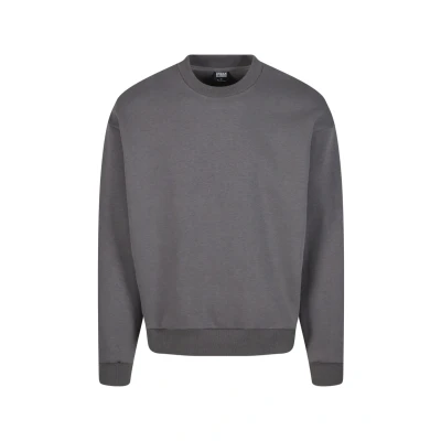 Afbeelding van Urban Classics Fluffy Crewneck Herensweater met ronde hals, oversized fit, maten S 5XL, magnet, 3XL