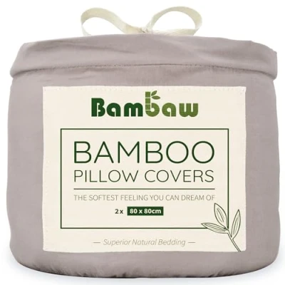 Afbeelding van Bamboe Kussenslopen Eco Kussensloop 80cm bij Luxe Beddengoed Hypoallergeen Puur Rayon Ultra ademende Stof Grijs Bambaw
