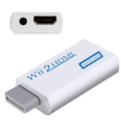 Afbeelding van INF Wii naar HDMI Adapter, 720/1080P HD Converter Adapter met 3,5 mm audio uitgang, voor Monitor Beamer TV (wit)