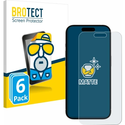 Afbeelding van BROTECT Screenprotector voor Apple iPhone 15 Pro Max Folie Beschermfolie matte (6 Stuks)