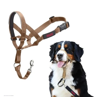 Afbeelding van Company of Animals Halti Halster, om te voorkomen dat je hond aan de riem trekt. Verstelbaar, reflecterend en licht, met gevoerde neusband, Desert Sand, 4