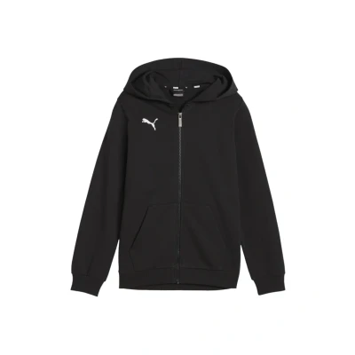 Afbeelding van Puma Teamgoal Casuals Hooded Sweater met rits voor kinderen, Maat: 128, Schwarzweiss