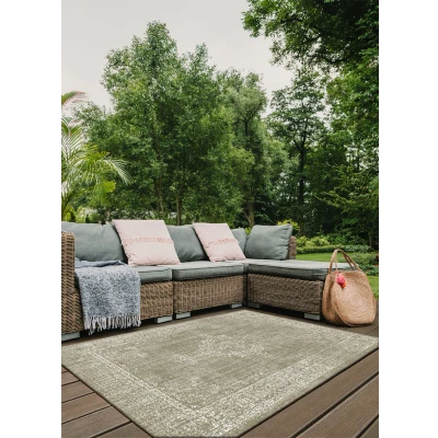 Afbeelding van Brussels Vintage Buitenkleed Indoor &amp; Outdoor Vloerkleed Tuinkleed, Balkonkleed Linnen Beige 140x200 cm Rechthoek Polypropyleen