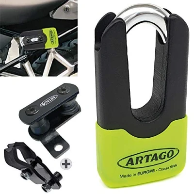 Afbeelding van Artago 69X1 Pack Remschijfslot Hoge Beveiliging + Houder voor BMW (R1250GS, R1200GS, F850GS, F800GS, F750GS, F700GS, G310GS, F900XR), Gehomologeerd SRA, Sold Secure Gold, ART4