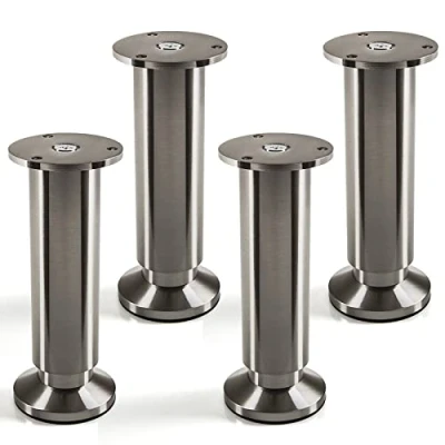 Afbeelding van 4 stuks SOTECH meubelvoet Alpha, RVS look geborsteld, belastbaar tot 250 kg, hoogte: 150 mm, verstelbaar