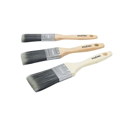 Afbeelding van ProDec PBPT038 3 delige Decorator Synthetische Penseelset voor een gladde afwerking schilderen met verf op muren, plafonds, hout en metaal, bevat 1&quot;, 1,5&quot; 2&quot; borstels, bruin
