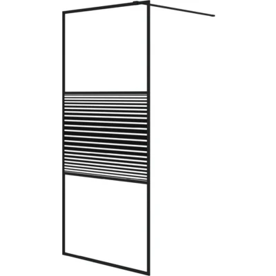 Afbeelding van Inloopdouchewand 90x195 cm transparant ESG glas zwart