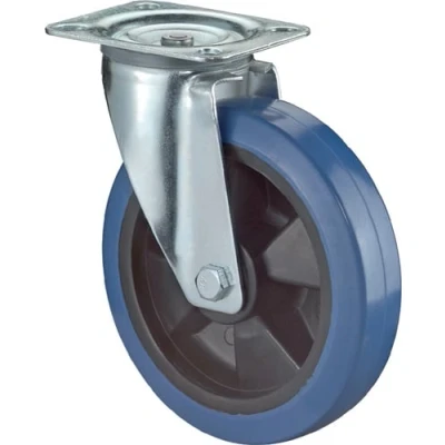 Afbeelding van BS Rollen Zwenkwiel wiel d. 200 mm draagvermogen 300 kg kunststof plaat L138xB109 1 stuk L400.B61.200