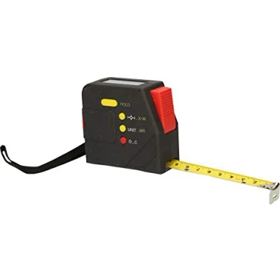 Afbeelding van KS Tools 300.1111 Elektrische rolbandmaat met vergrendeling en riemclip, digitaal, 5 m, 19 mm