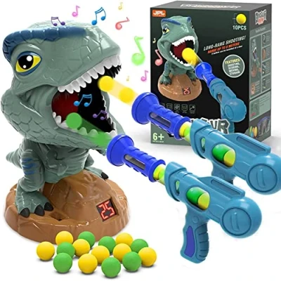 Afbeelding van Beweegbaar schietspel, speelgoed, dinosaurussspeelgoed voor kinderen, schietschijven, spel jongens vanaf 5 jaar en jongens, outdoor tuinspelletjes, luchtbuks met lcd score, cadeau