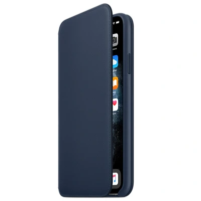 Afbeelding van Apple origineel leather Folio case iPhone 11 Pro Max Deep Sea Blue MY1P2ZM/A