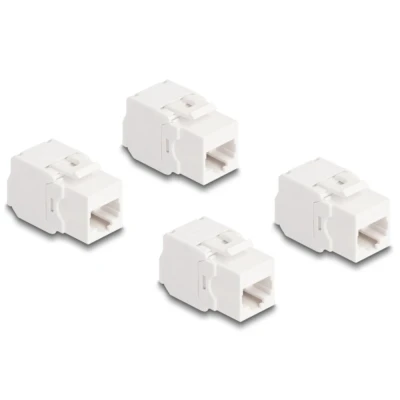 Afbeelding van Delock Keystone Modul RJ45 Buchse Cat.6A UTP 4 Stück HQ products