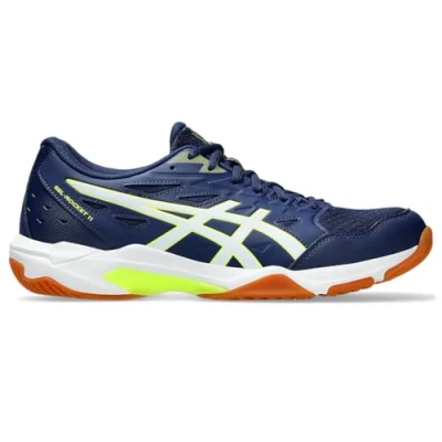 Afbeelding van Asics Gelrocket 11 Volleybalschoenen, Heren, Maat: 44, Blue expanse/safety yellow Textiel/ synthetisch