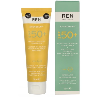 Afbeelding van REN Clean Skincare Evercalm Sensitive Support Sunscreen SPF50+ 50ml