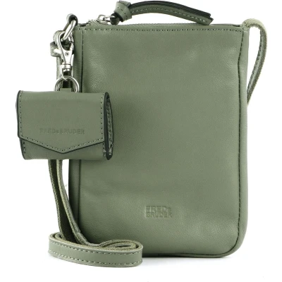 Afbeelding van FREDsBRUDER Leren Schoudertas mobiele telefoon Ginsberg Cellphone Bag Sage Groene