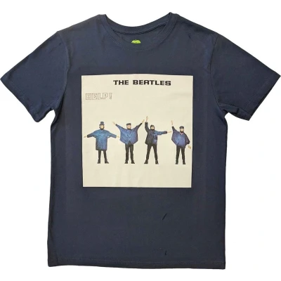 Afbeelding van The Beatles Help! Album Cover Heren T shirt L Blauw