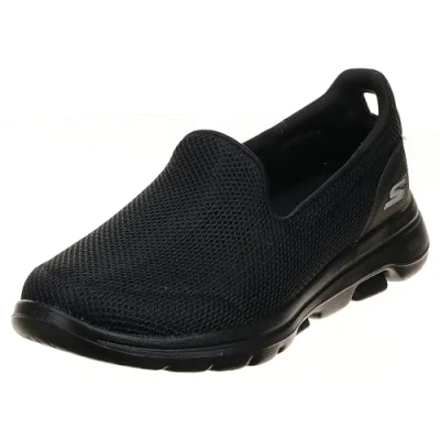 Afbeelding van Skechers GO WALK 5 dames sneaker Low Top Trainer, Zwart textiel Trim, 40.5 EU