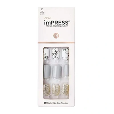 Afbeelding van KISS imPRESS Press on manicure, knock out, kort vierkant met PureFit technologie, inclusief voorbereidingspad, minivijl, nagelriemstick en 30 nepnagels