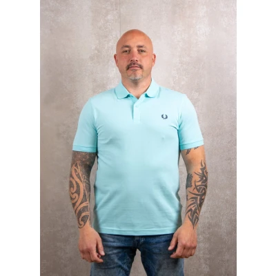 Afbeelding van Fred Perry polo heren normale fit poloshirt turquoise effen
