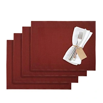 Afbeelding van Westmark Set van 4 placemats, 42 x 32 cm, synthetisch weefsel, rood/donkerrood, Saleen collectie: Home